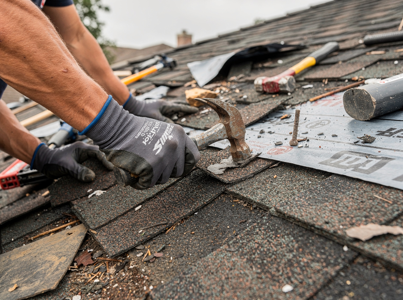 Wind Damage Roof Repair in houston
